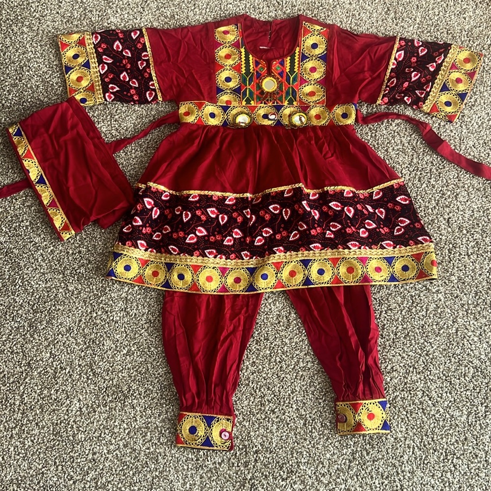 Afghani dress for 2 and 3 years old girls 👧